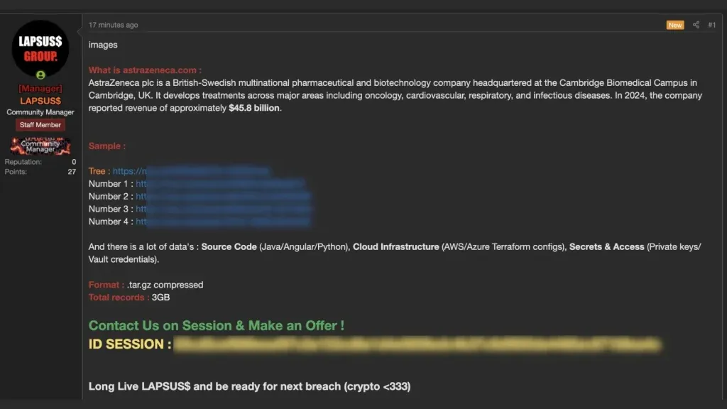 Đánh cắp dữ liệu AstraZeneca: LAPSUS$ tái xuất nguy hiểm